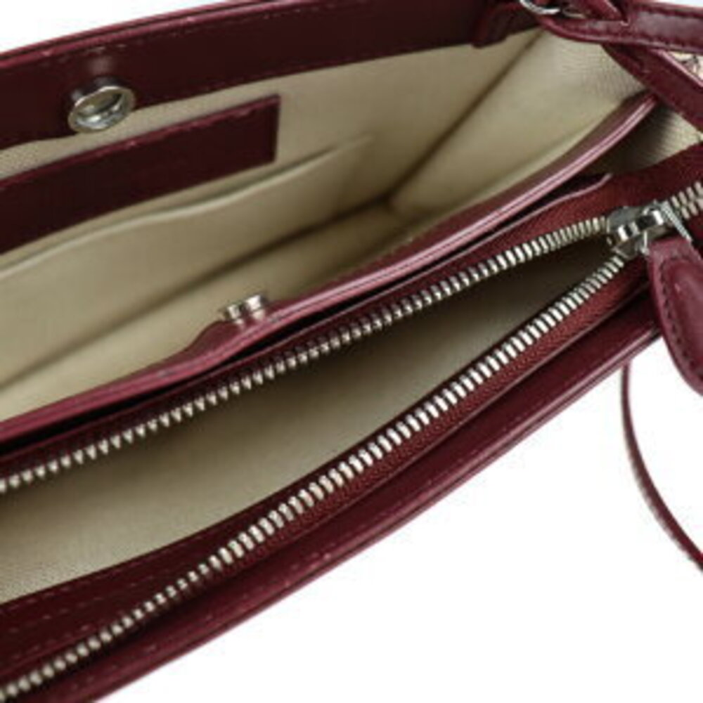 Balenciaga canvas Navy Red Beige Pochette messenger Shoulder Bag Burgundy Tan - Picture 9 of 9